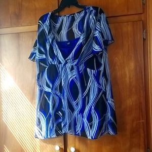 Blue flowy blouse